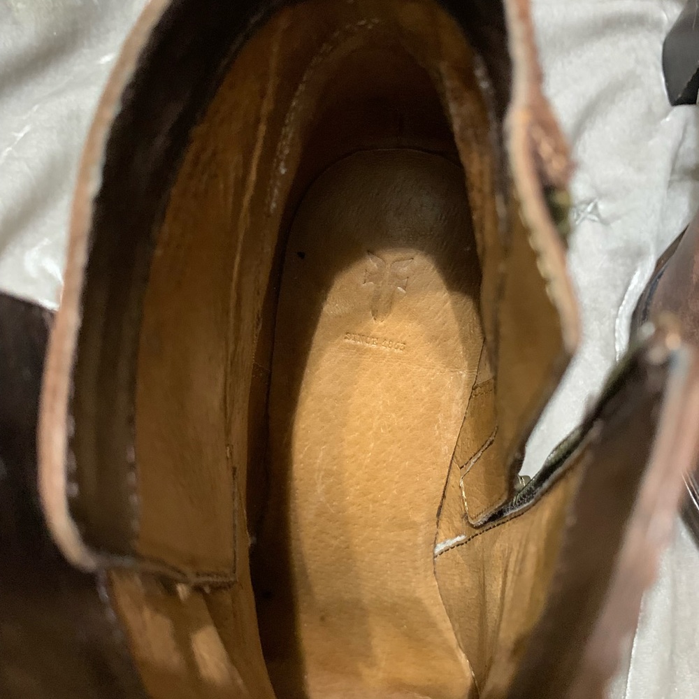 Frye Claude Jodhpur Brown Leather Ankle Booties ~ Style 3476446 ~ Size 7.6 - Picture 11 of 14